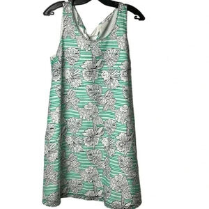 Crown & Ivy floral,striped,lined tent summer dress,L, 
Coastal,resortwear